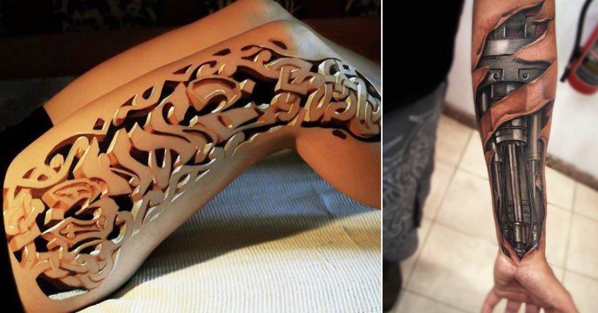 Tatuaże 3D, które potrafią namieszać w głowie. Prawdziwe dzieła sztuki!