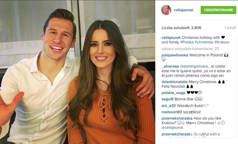 Grzegorz Krychowiak i Celia Jaunat spędzają Boże Narodzenie w Polsce