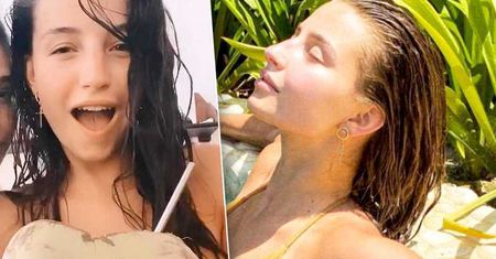 Mokra Julia Wieniawa w cielistym bikini rozpaliła cały internet! Na plaży na Bali nie było piękniejszej! A poleciała tam z gwiazdą "Top Model"