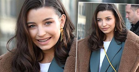Julia Wieniawa w wielkim misiowym futrze oraz letnich sandałkach przed studiem "Dzień Dobry TVN"! Co za zestaw!