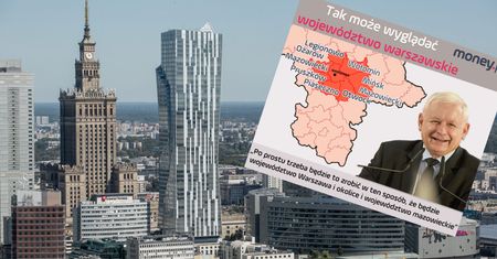 Województwo warszawskie. Tego chce prezes PiS. "Powrót do marzeń o wielkiej Warszawie"