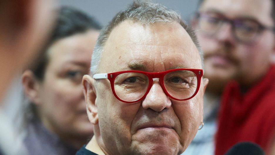 Jerzy Owsiak podczas spotkania w Łodzi