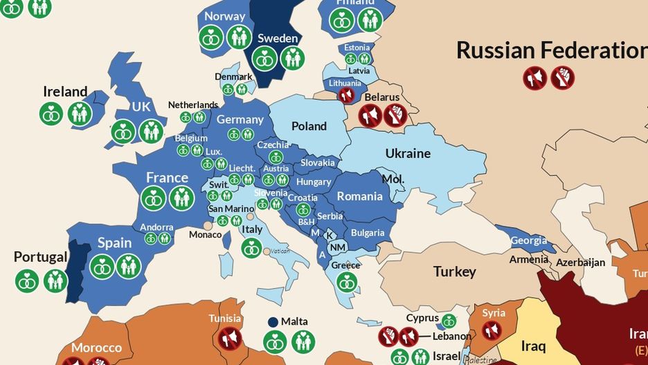 Polska należy do najbardziej "wstrzemięźliwych" w obronie praw osób LGBT krajów Europy