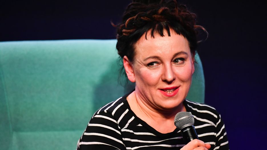 Warszawa. Laureatka Literackiej Nagrody Nobla Olga Tokarczuk podczas spotkania z czytelnikami, 13 stycznia br.