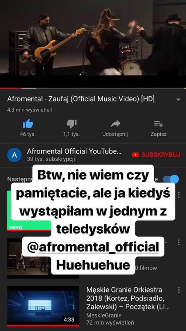Julia Wieniawa przypomina, że wystąpiła w teledysku