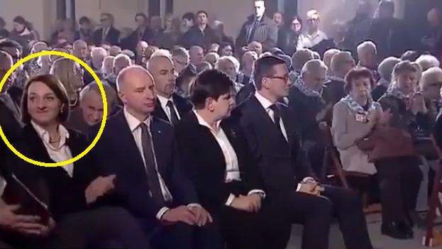 Magdalena Gawin podczas uroczystości w Oświęcimiu 