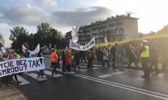 Protest w Skawinie. Gigantyczny korek na wjeździe do Krakowa