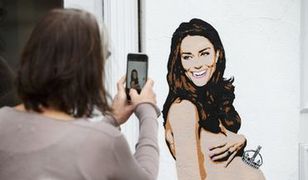 Naga księżna Kate na graffiti