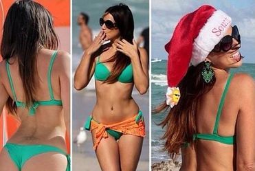 Claudia Romani jako Mikołaj w bikini!