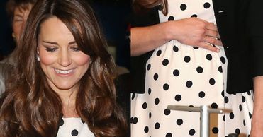 Kate Middleton w uroczej sukience w groszki