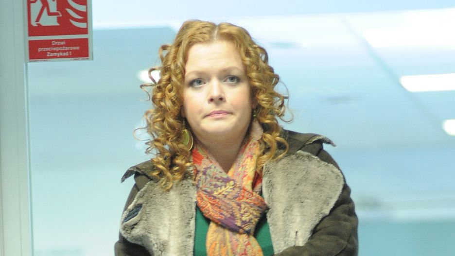 Daria Widawska na planie serialu "39 i pół" w 2008 roku
