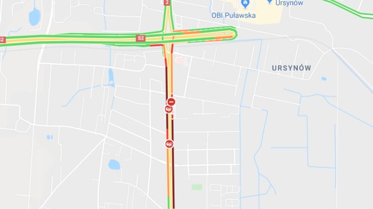 Warszawa. Ulica Puławska zablokowana