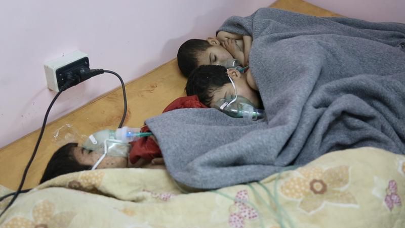 Al Ghouta, Syria. Dzieci, które przeżyły atak bronią chemiczną 