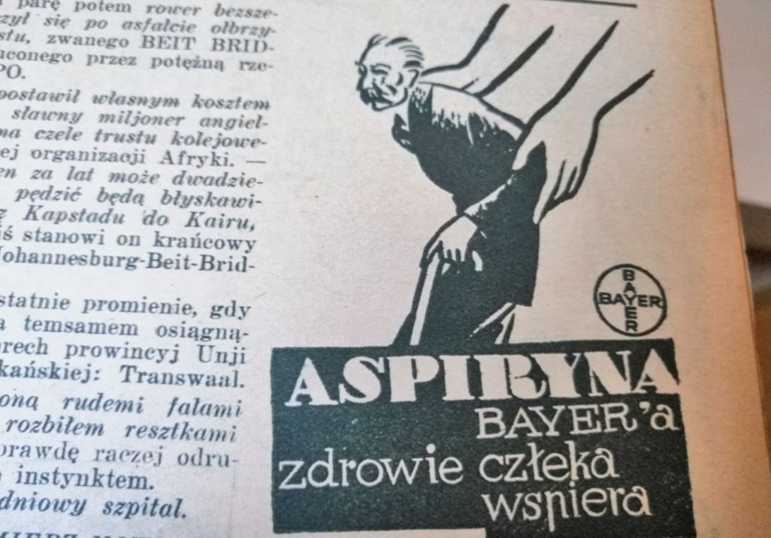 "Aspiryna Bayera zdrowie człeka wspiera". Tak wyglądały reklamy w prasie z lat 30.