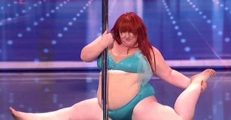 "Mam talent": Występ wagi ciężkiej - krępa tancerka i jej erotyczne show na rurze!