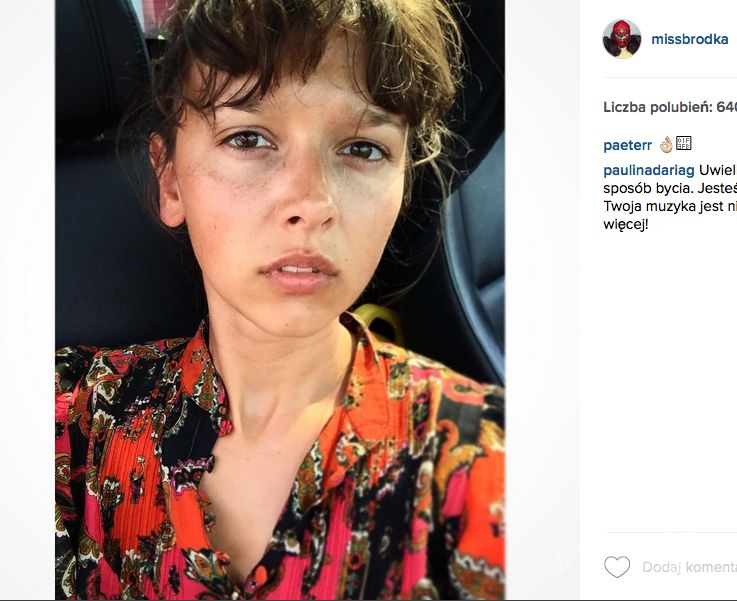 Monika Brodka bez makijażu na Instagramie