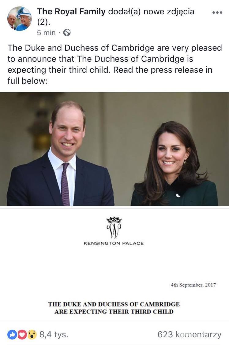 Księżna Kate w trzeciej ciąży - oficjalna informacja