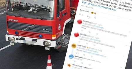 Wielkopolska: ciężarówka z torfem przewróciła się na A2. Blokuje dwa pasy