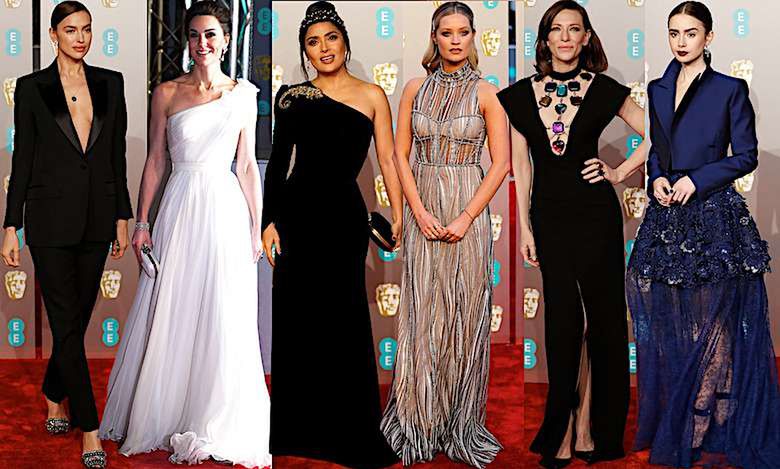 Spektakularne kreacje gwiazd na BAFTA 2019: księżna Kate, Irina Shayk, Salma Hayek, Cate Blanchett, Lily Collins