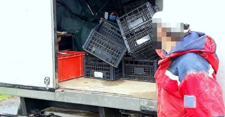 Policjanci zatrzymali go do kontroli. W chłodni przewoził ludzi