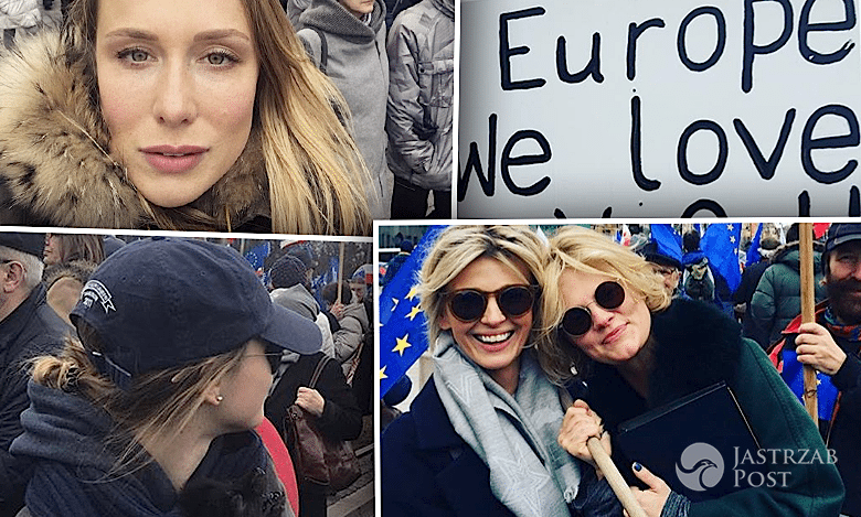 Gwiazdy wzięły udział w marszu dla Europy: Magda Mołek, Pola Lis, Natalia Klimas