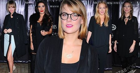 Gwiazdy pozują na czarnej ściance na pokazie mody: Marta Wierzbicka, Anna Kalczyńska i Kasia Stankiewicz [GALERIA]