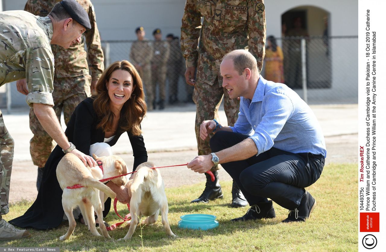 Księżna Kate i książę William w Pakistanie. Urocze zdjęcia z zabawy z psami