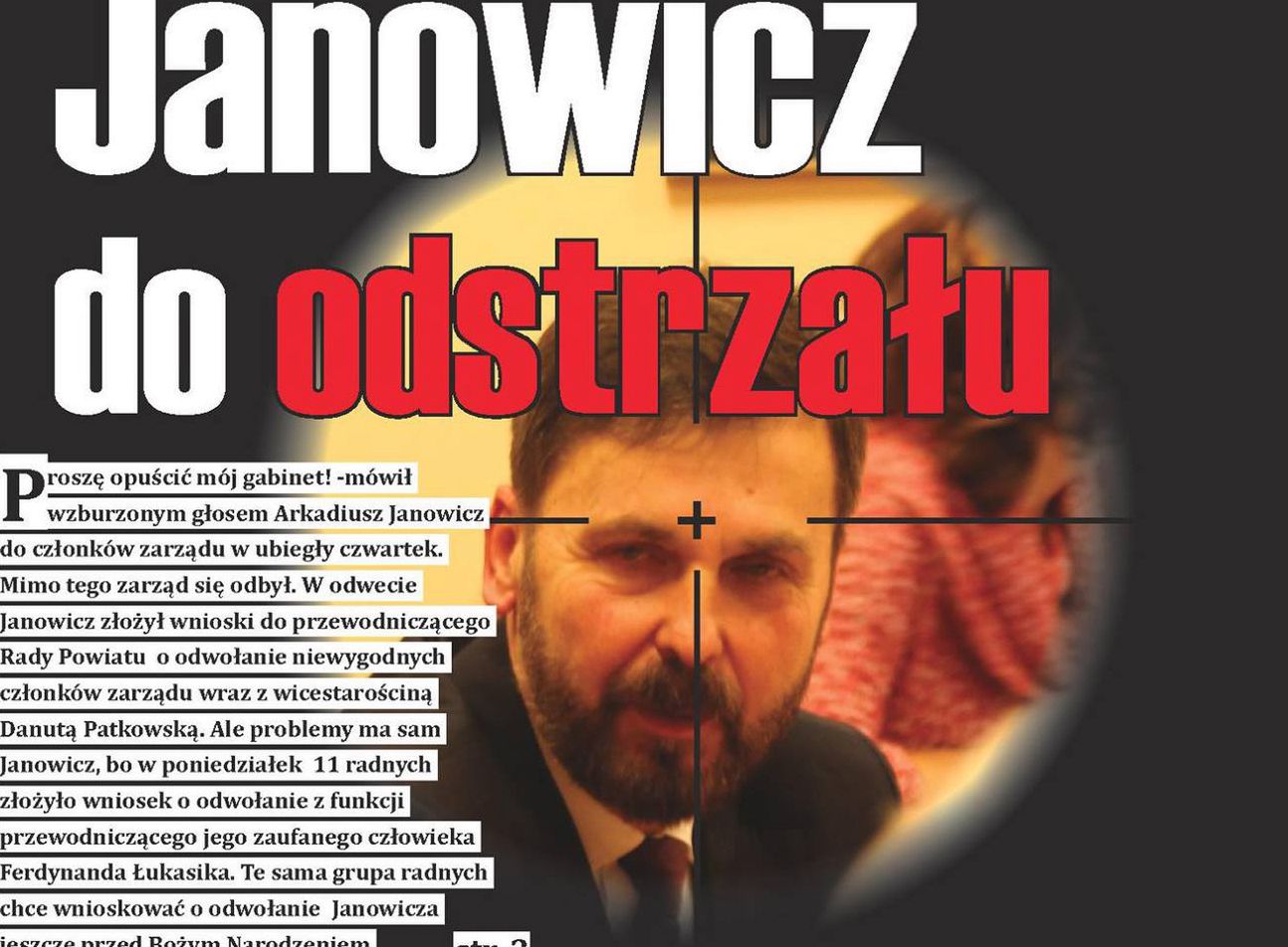 Polityk przestraszył się okładki gazety. Poszedł na policję