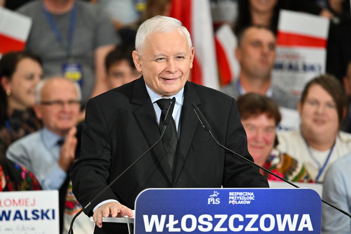Jarosław Kaczyński w trakcie spotkania z wyborcami PiS