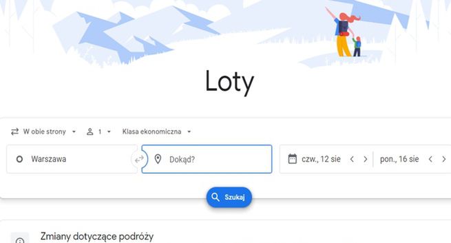 Usługi lotów i hoteli Google z problemami w UE