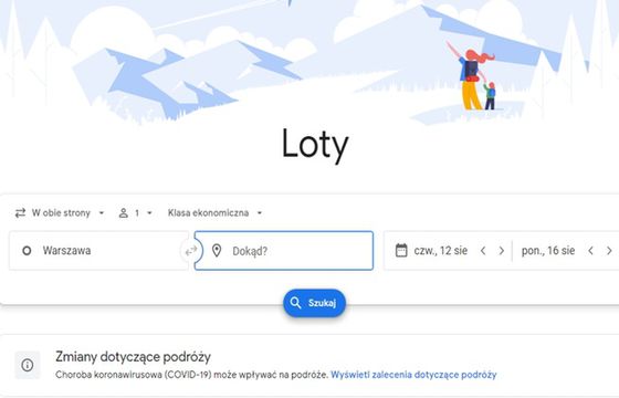 Usługi lotów i hoteli Google z problemami w UE