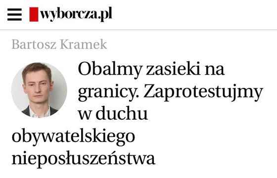 Wydawca „Gazety Wyborczej” bez zarzutów za tekst Kramka zachęcający do niszczenia zasieków na granicy z Białorusią