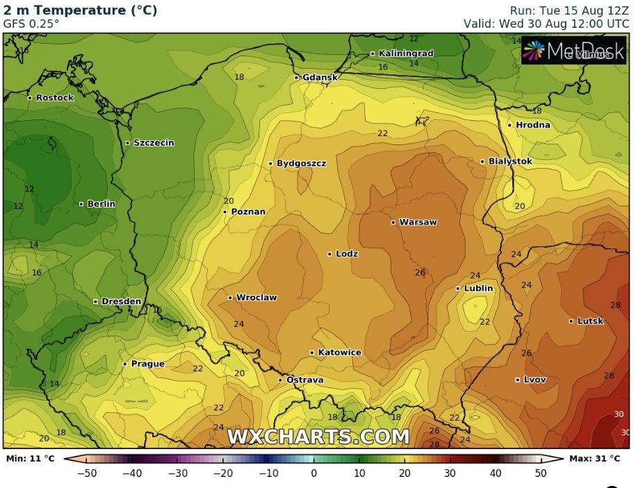 Mapy pogodowe wxcharts.com