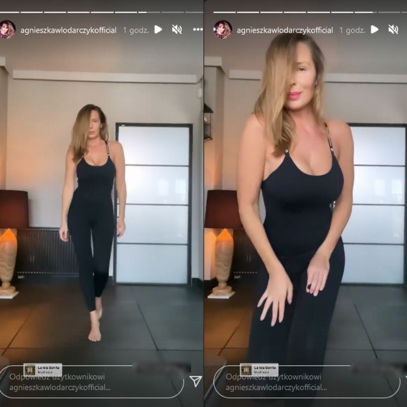 Agnieszka Włodarczyk chwali się sylwetką, pozując w czerwonym body