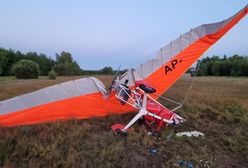 Motolotnia runęła na ziemię. Pilot przeżył upadek