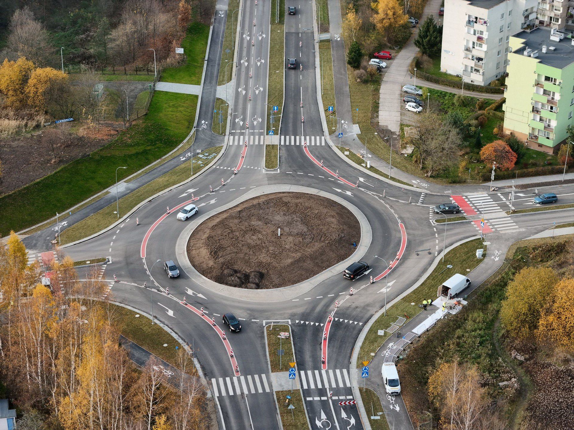 Nowe rondo na skrzyżowaniu ul. Moniuszki i Sikorskiego w Wałbrzychu