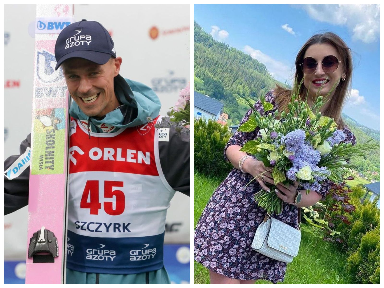 Na zdjęciu: Piotr Żyła i Justyna Żyła (Instagram)