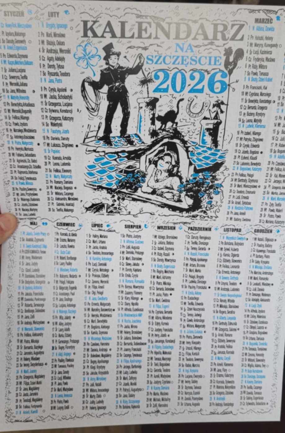 Kalendarz wręczony przez jednego z kominiarzy.