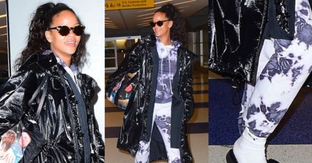 Rihanna w kapciach na lotnisku