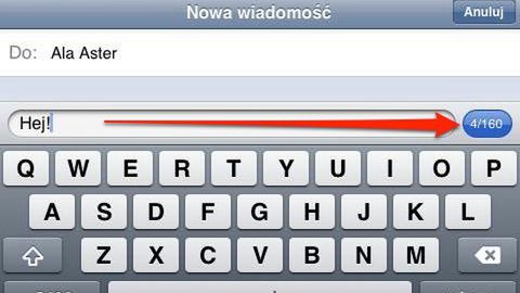 Włącz licznik znaków użytych w SMSie 1