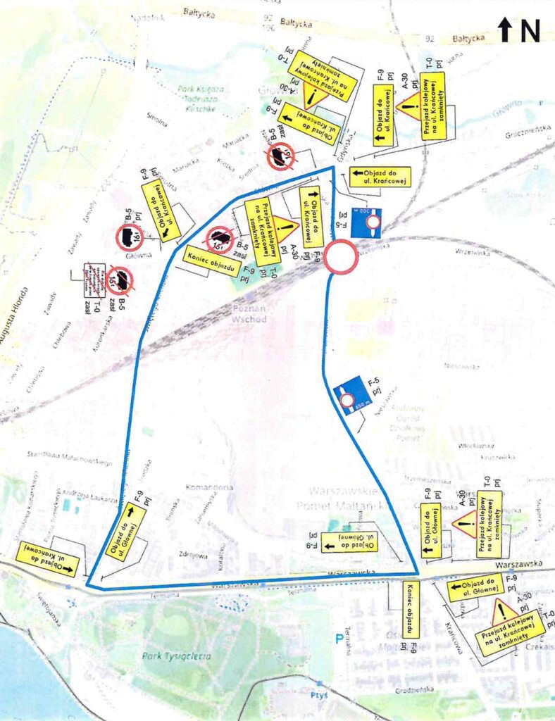 Poznań: Utrudnienia na Krańcowej przez prace PKP