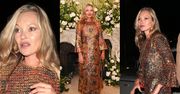 48-letnia Kate Moss w złotej sukni z poprzedniej epoki drepcze na imprezę "Vogue'a" (ZDJĘCIA)