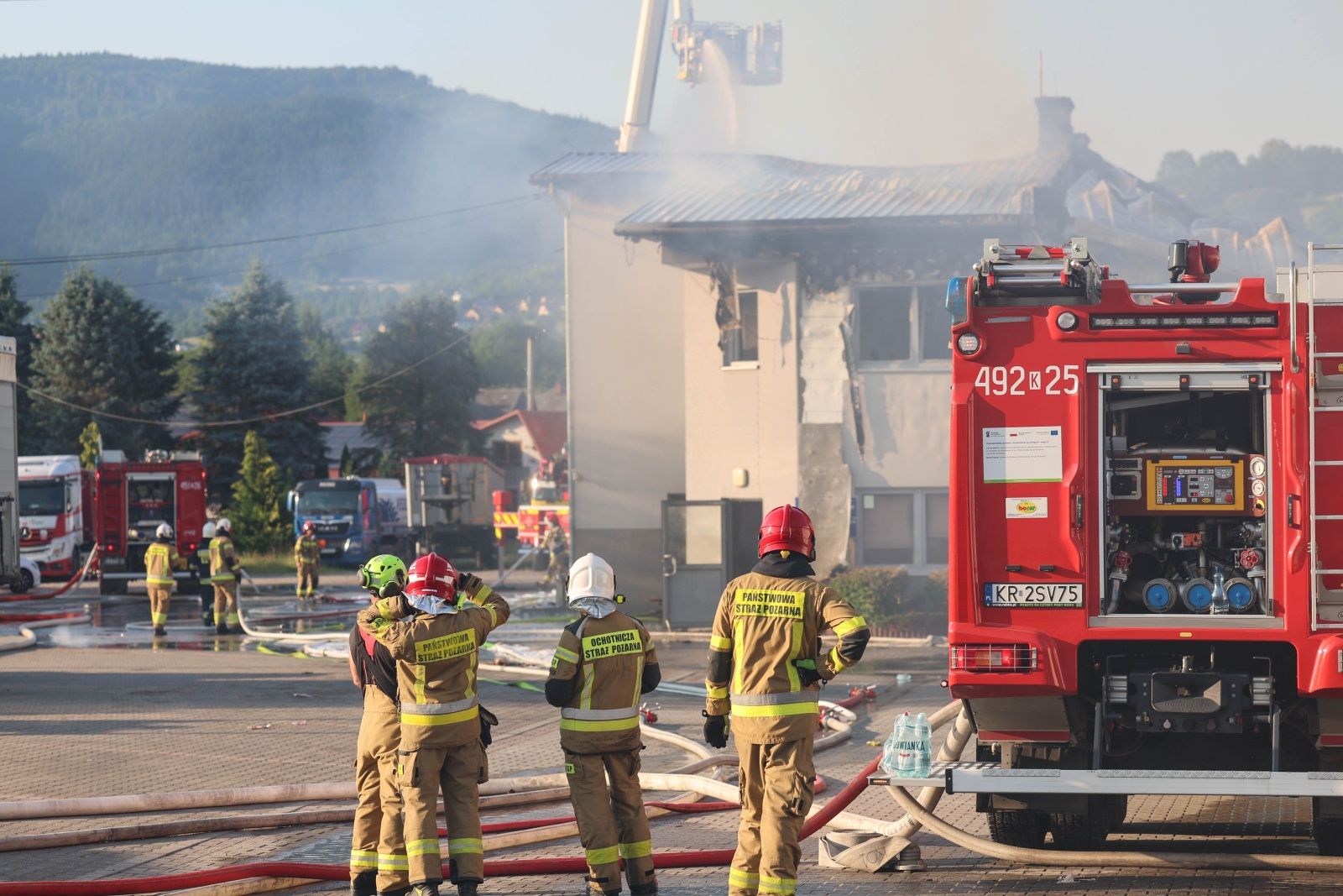 Pożar w Mszanie Dolnej, już po opanowaniu sytuacji