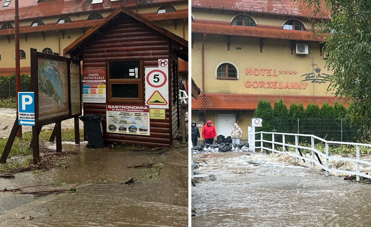 Hotel odcięty. Rzeka przelała się przez most