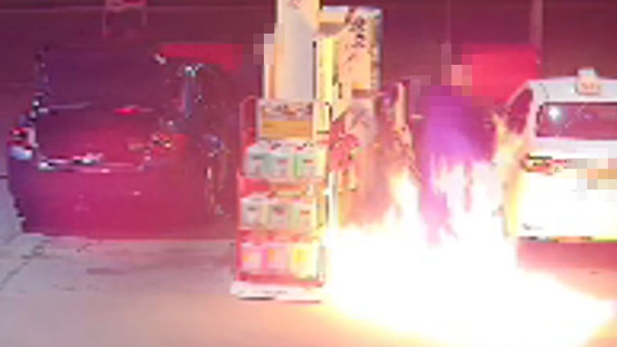 Pożar na stacji paliw