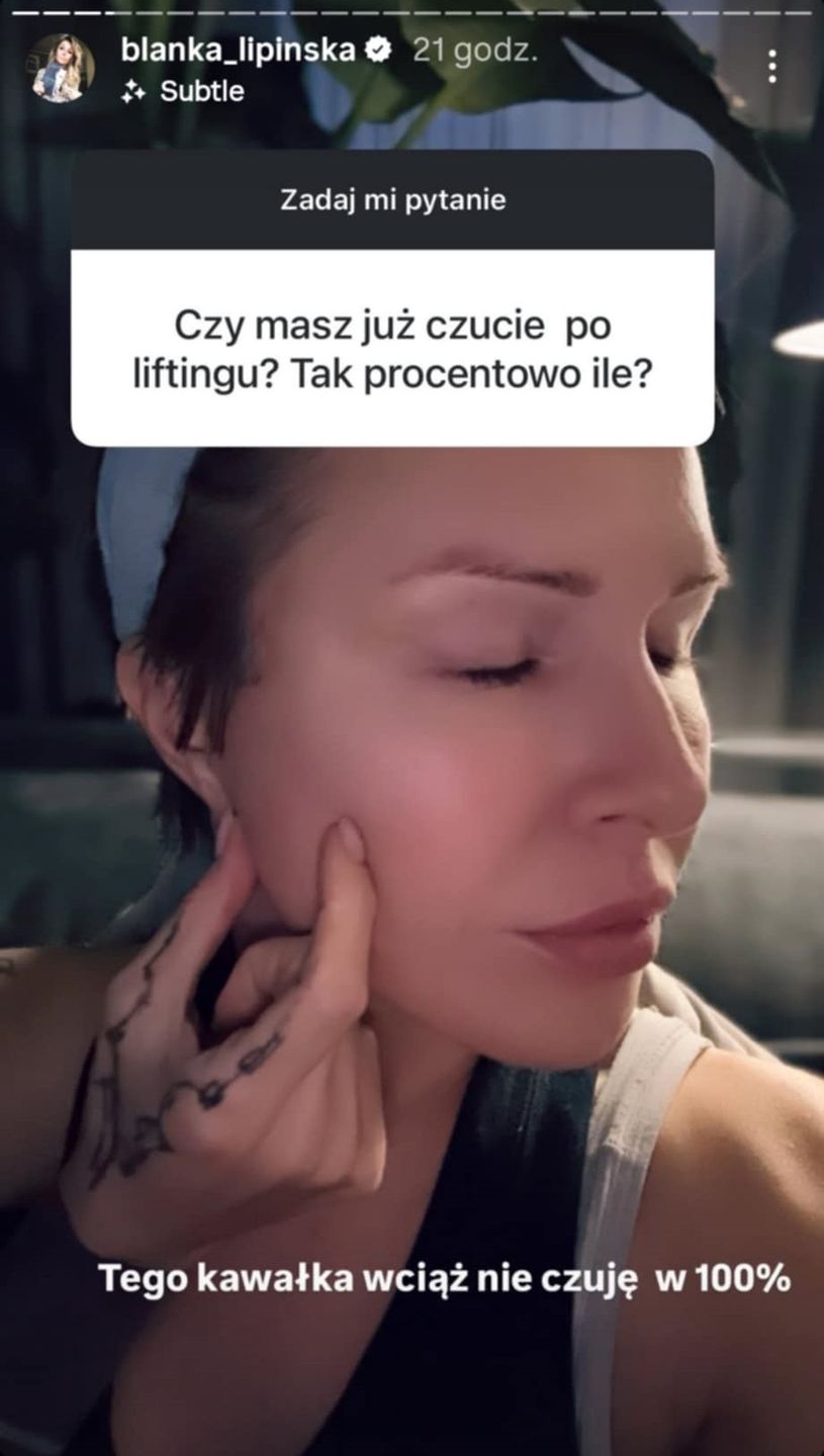 Blanka Lipińska o liftingu twarzy