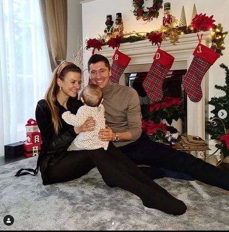 Anna Lewandowska z mężem i córką Laurą