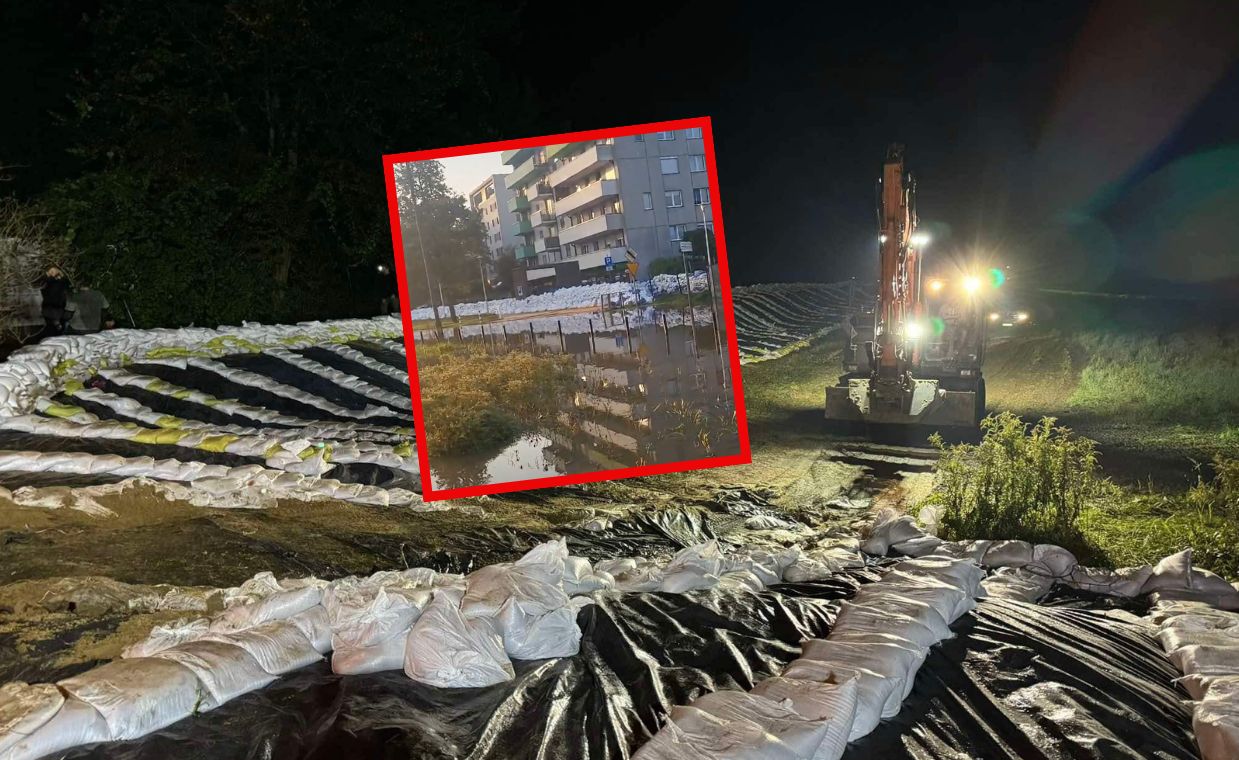 Całą noc umacniali wały. Tereny przy os. Marszowice zalane