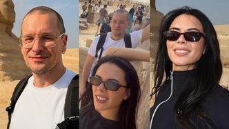Krzysztof Zalewski podziwia egipskie piramidy z 25-LETNIĄ WOKALISTKĄ u boku. Nowa miłość po rozstaniu? (ZDJĘCIA)