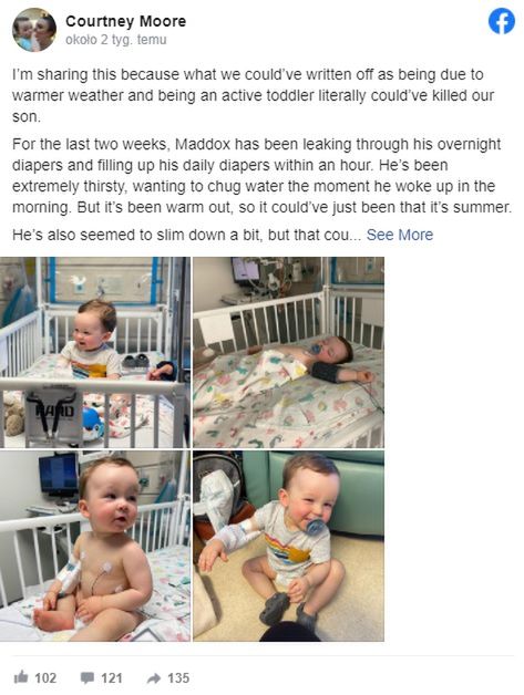 Objawy cukrzycy typu 1 łatwo przegapić. Mama ostrzega przed wzmożonym pragnieniem i moczeniem pieluch